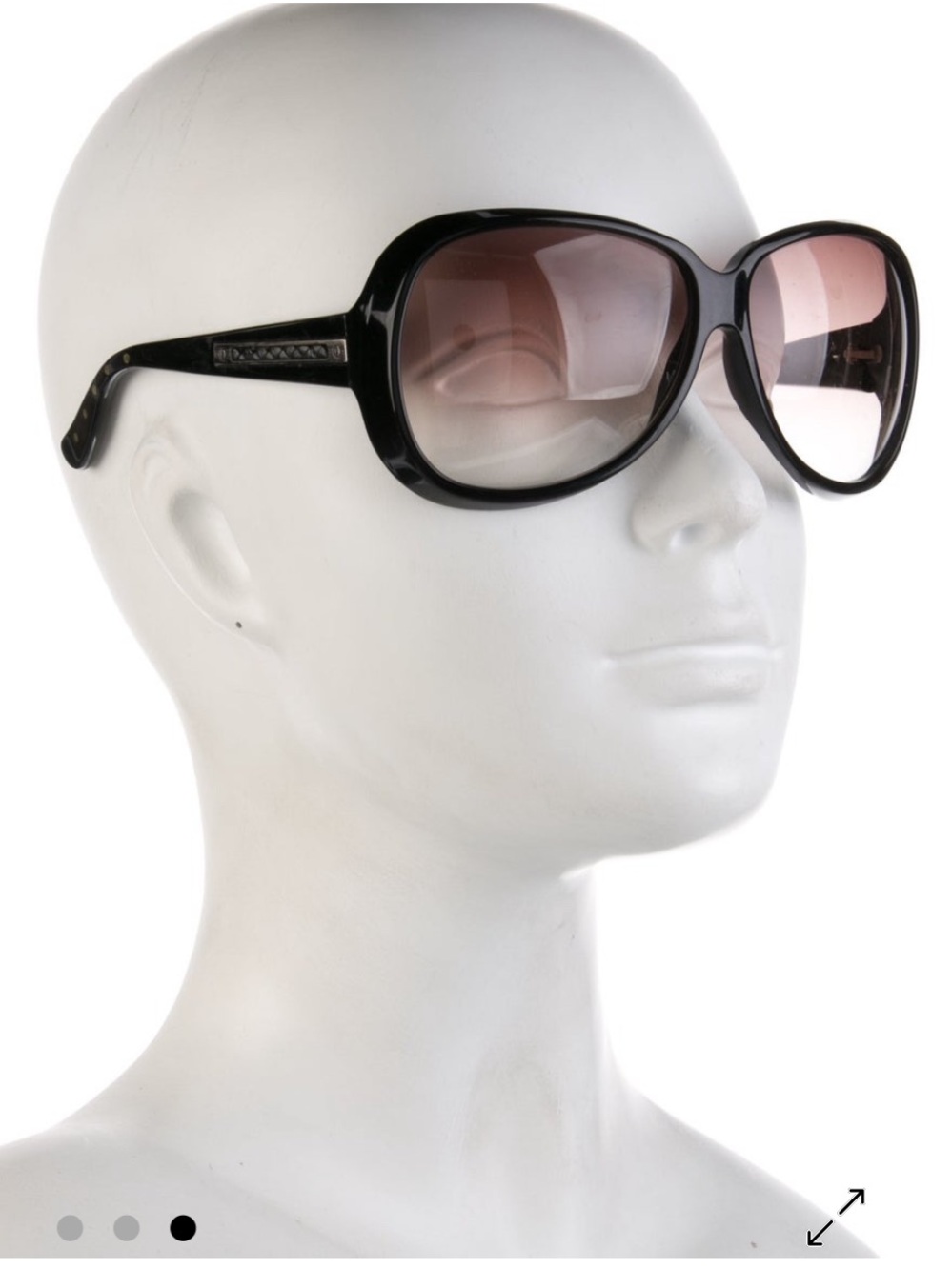 Bottega Veneta Black Frame Sunglasses with Brown Gradient Lenses